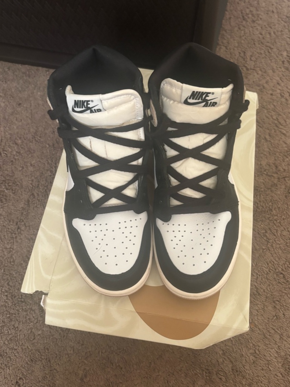 Nike High-Top Sneakers in Black, White & Pink - Picture 5 of 9